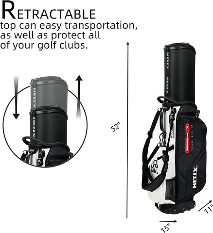 HELIX Retractable Golf Stand Bag with Wheels