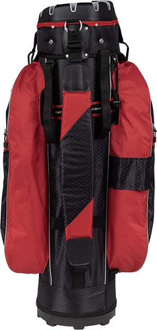 Founders Club Premium Cart Bag with 14 Way Organizer Divider Top, Black/Red