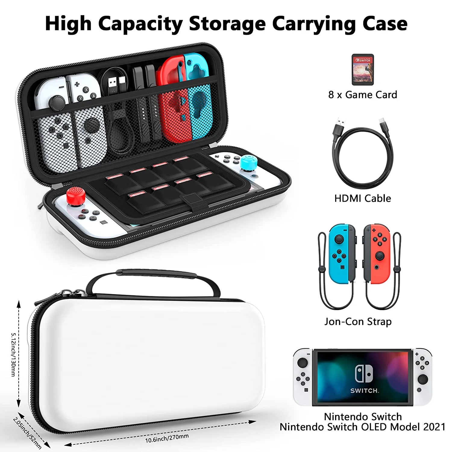 Carry Case Compatible with Nintendo Switch & Nintendo Switch OLED Model 2021 and Accessories