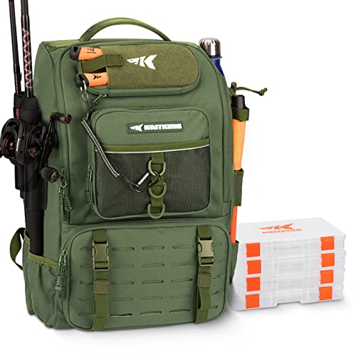 KastKing Karryall Fishing Tackle Backpack with Rod Holders 4 Tackle Bo –  Comocase