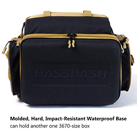 BASSDASH Fishing Tackle Backpack Water Resistant Lightweight Tactical Bag Soft Tackle Box with Rod Holder and Protective Rain Cover