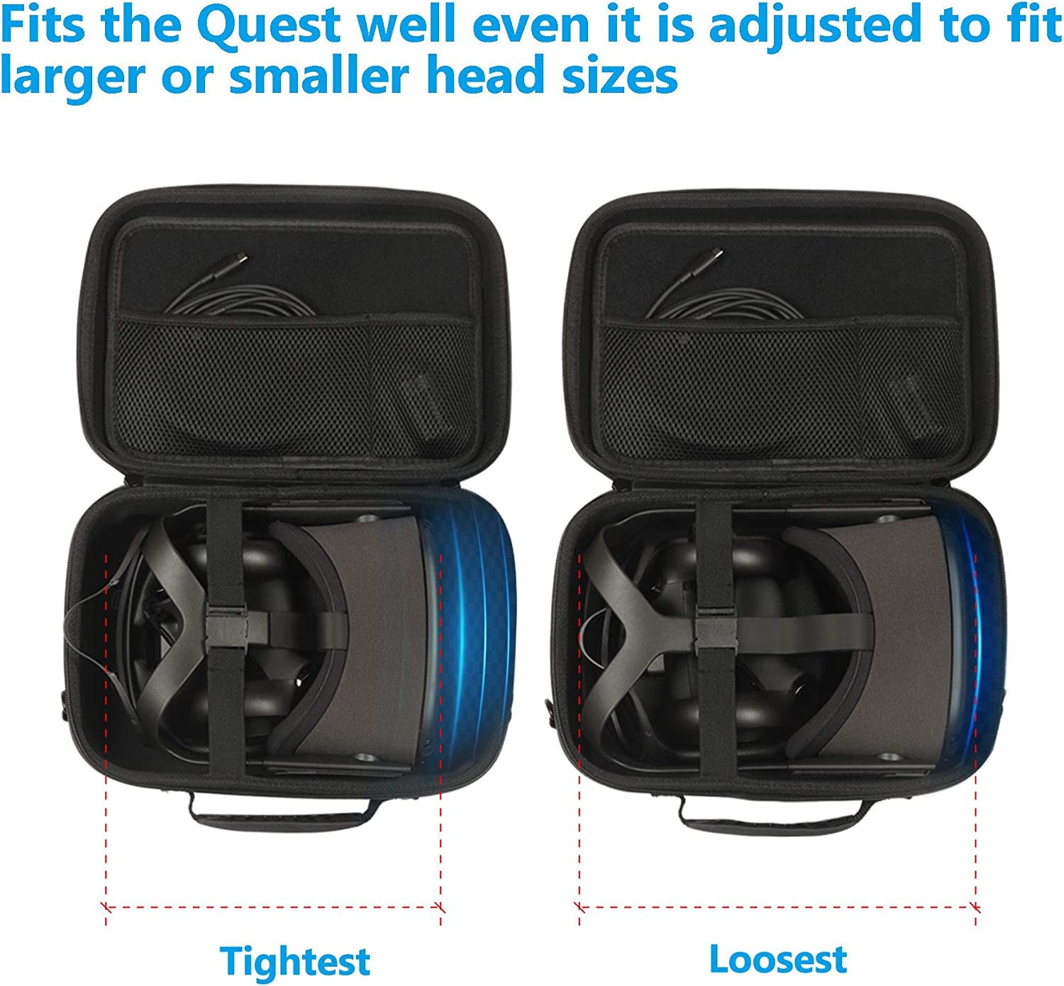 Case for Meta Quest JSVER Carrying Case for Meta/ Oculus Quest VR Gaming Headset and Controllers Accessories, Portable Hard Shell Protective Travel Storage Case for Meta Quest with Shoulder Strap