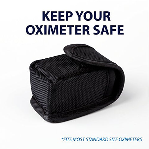 Black Pulse Oximeter Case - Nylon O2 Saturation Monitor Case - SPO2 Pulse Oximeter Carry Case - Portable Oxygen Sensor Carry Pouch - Fingertip Oximeter Case