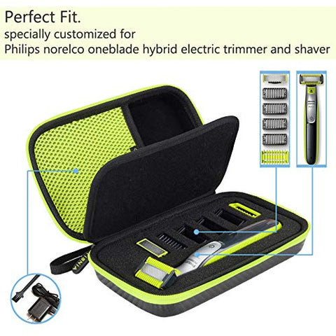 Tisnia One Blade Case for Philips Norelco One Blade Hybrid Electric Trimmer and Shaver, QP2520, QP2530, QP2620, QP2630, One Blade Case for Phillips Norelco One Blade Trimmer and Shaver - Black