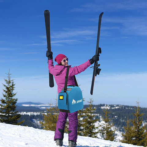 ADBEE Multipurpose Ski Boot Bag - Large Capacity Waterproof Travel Ski Bag for Men and Women,Portable Snowboarding Gear Storage Bags Suitable for Ski Boots,Ski Clothing and Helmets