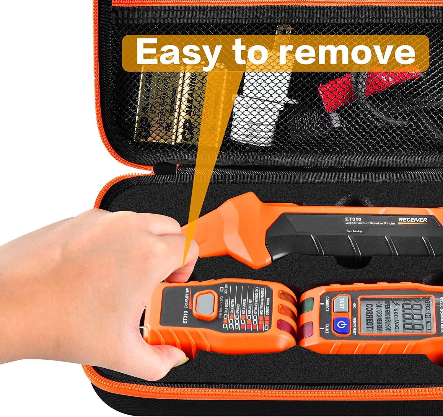 Case Compatible with Klein Tools ET310 AC Circuit Breaker Finder & 80041 Outlet Repair Tool Kit & RT250 for GFCI Receptacle Tester