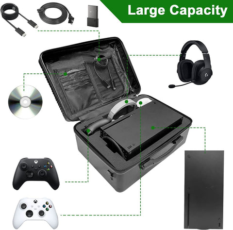 Xbox Series X Carrying Case, Compatible with XSX Console/Controllers/Headset/Games and Other Accessories 