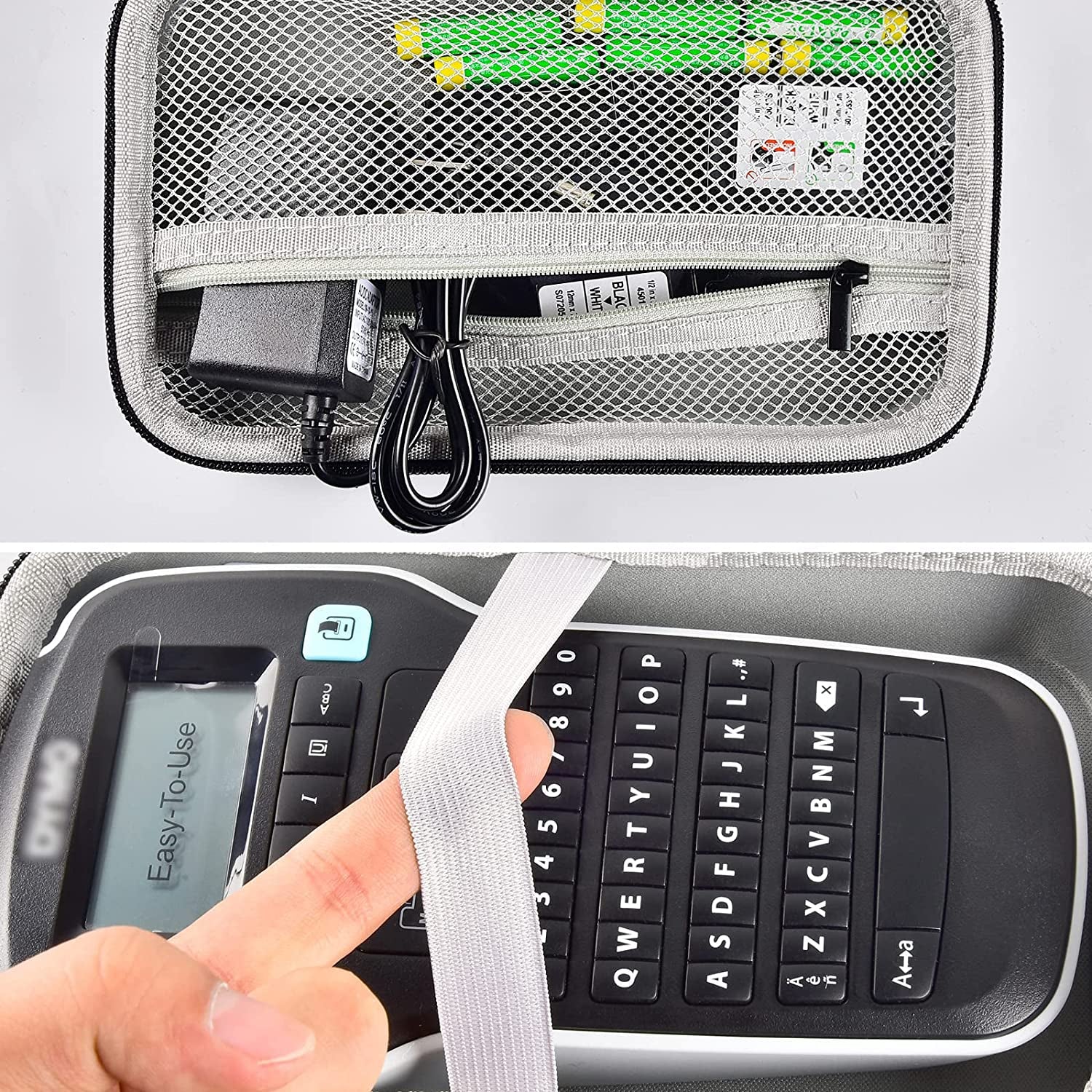 Case Compatible with DYMO Label Maker Labelmanager 160/280/ COLORPOP Portable Label Maker, Hard Travel Carrying Storage Bag Holder with Accessories Mesh Pocket (Box Only)