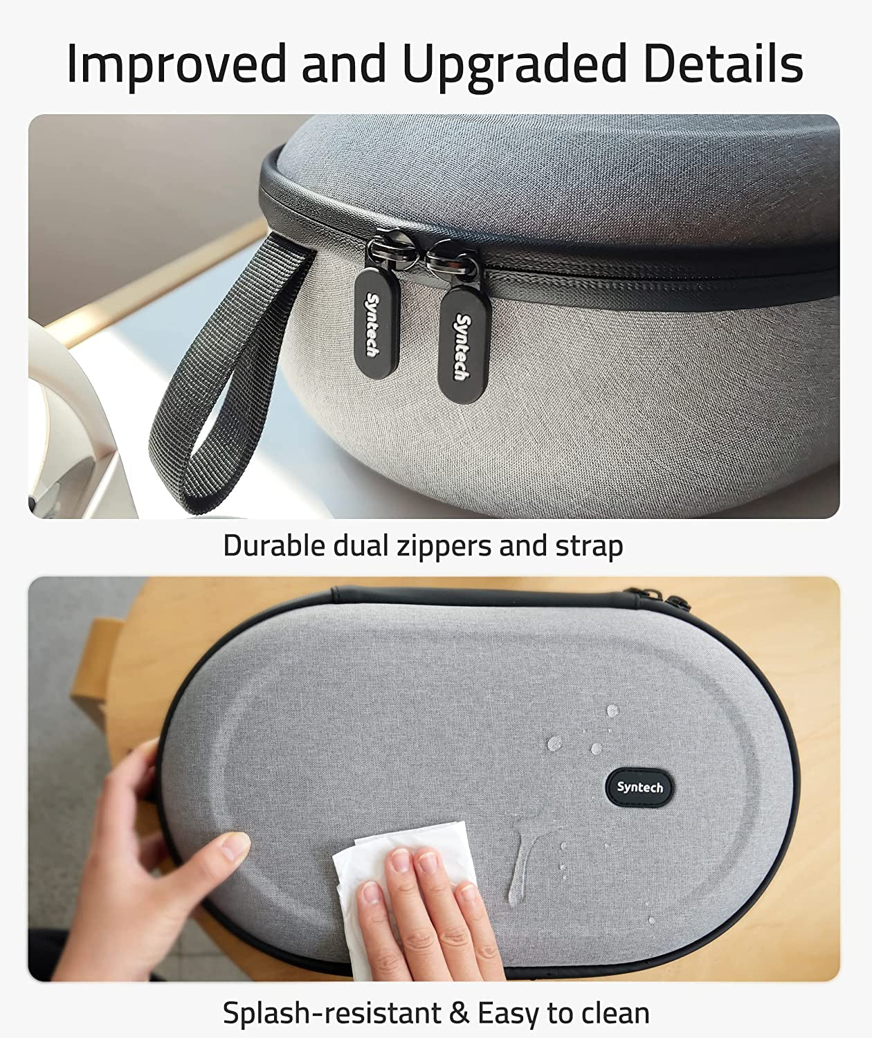 Syntech Hard Carrying Case Compatible with Meta/Oculus Quest 2 Accessories/Pico4/Pro VR Headset with Elite Strap, Touch Controllers and Other Accessories, Ultra-Sleek Design for Travel, Storage, Gray