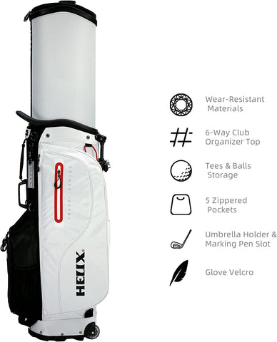Helix Retractable 6 Golf Stand Bag 2021,White