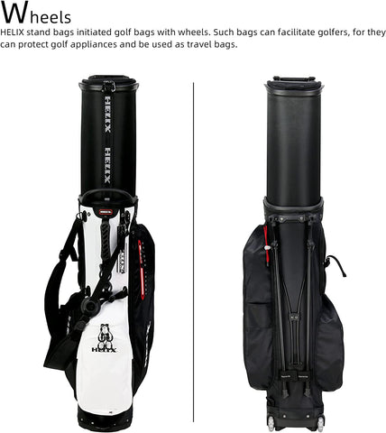 HELIX Retractable Golf Stand Bag with Wheels