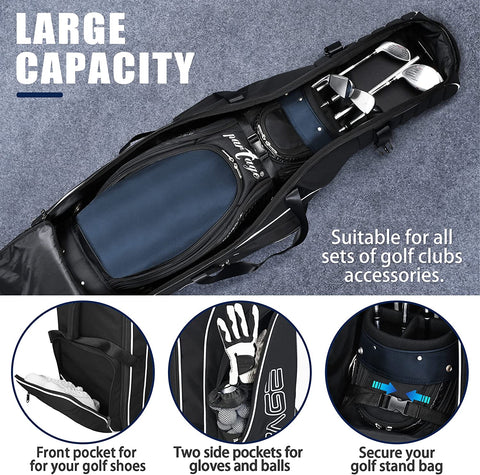 Partage Golf Travel Bag with Wheels, Golf Travel Case for Airlines, 900D Heavy Duty Oxford