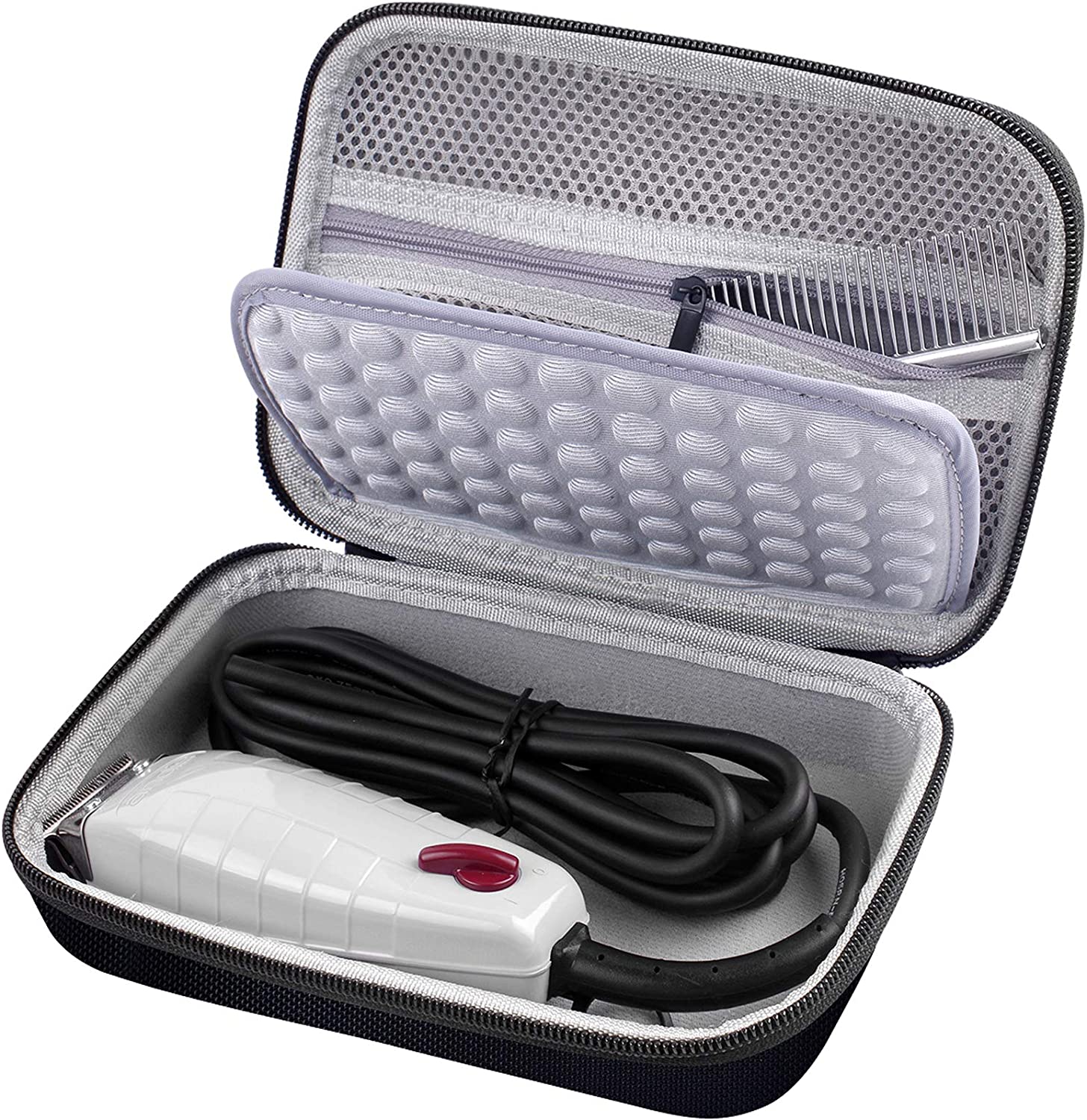 Case for Andis Professional T-Outliner Beard/Hair Trimmer, Model GTO 04710/ 04603/ 04775, with Mesh Pocket for Attachment Set