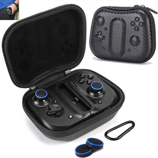 Slim Travel Case for Razer Kishi / Gamevice UPDATED Mobile Gaming Controller with Thumb Sticks,Hook Black(Two Style) (Stripe-Black)