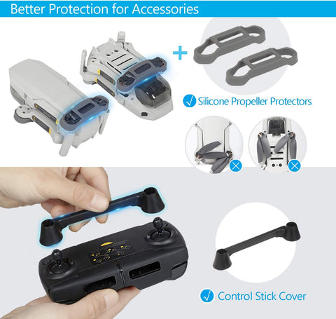 Carrying Case Compatible with DJI Mavic Mini/Mini SE and Accessories with Propeller Protectors and Control Stick Cover