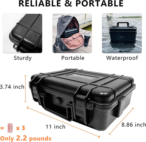 Waterproof Hard Case for DJI Mini 2, Compatible DJI Mini2/Mini / DJI Mini SE, Compact Portable Carrying Case for Mavic Mini 2 Fly More Combo , Professional Drone Accessories (Only Case)