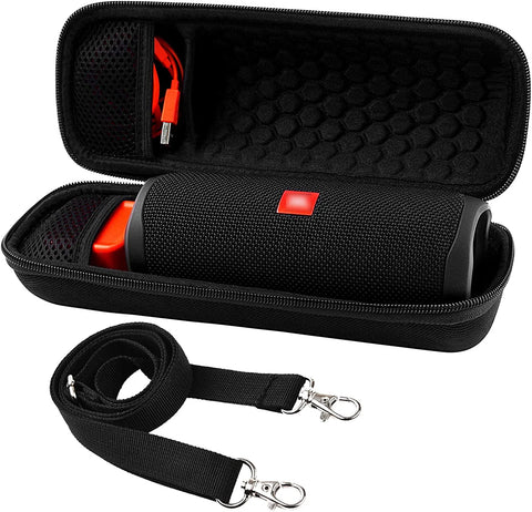 Case Compatible with JBL FLIP 6 / FLIP 5 Waterproof Portable Bluetooth Speaker. Hard Travel Storage Holder for JBL FLIP 4 and USB Cable&Adapter - Black (Case Only)