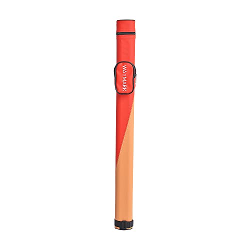 WAYMARK Billiard/Pool Cue 1x1 Hard Case, Holds 1 Complete 2-Piece (1 Butt/1 Shaft) Cue Stick Carrying Case(Red+Orange)