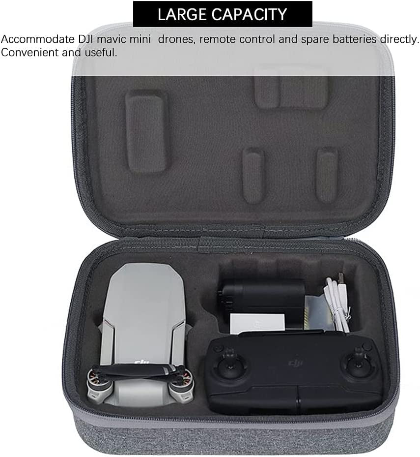 Handheld Carrying Case for DJI Mavic Mini / Mini SE Drone Accessories, Waterproof Drone Storage Bag (Grey)