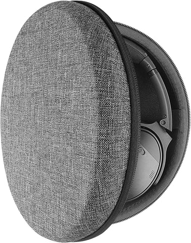 Geekria Shield Headphones Case for Lay Flat Call Center Headset, Replacement Hard Shell Travel Carrying Bag with Cable Storage, Compatible with Bose QC35 II, QCSE, Grado Sr80I (Grey)