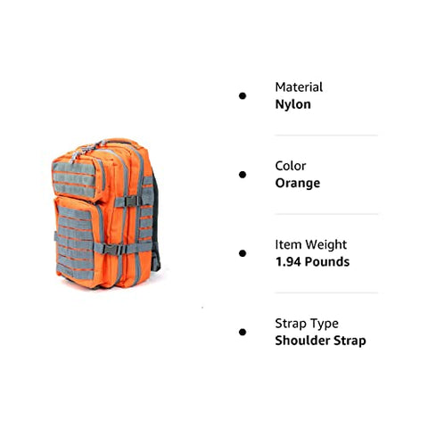 OSAGE RIVER Fishing Tackle Backpack with Fishing Rod Holder, Large Fishing Tackle Bag for Tackle Trays, Tackle Box Backpack for Bass Fishing Camping Traveling Hunting, Orange