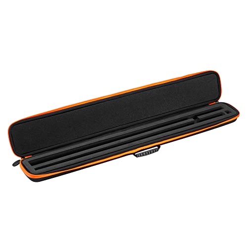 Casemaster Parallax Billiard/Pool Cue Case 600D Oxford Heavyweight Polyester Fabric and Padded Interior, Holds 1 Complete 2-Piece Cue (1 Butt/1 Shaft), Black with Orange Trim