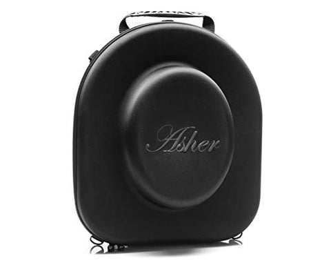 Asher New York Travel Hat Box | Hard Hat Holder for Fedora, Straw, Panama, Boater & Baseball Hats | Sleek Hat Storage Case Easily Straps to Suitcase or Carried on Shoulders Black