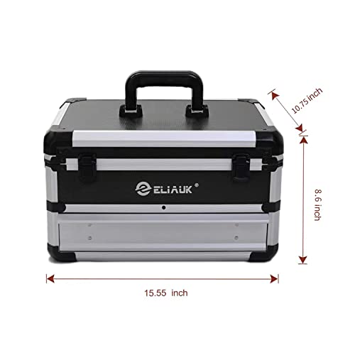 ELIAUK Portable Aluminum Tool box with Drawer Storage Carrying Toolbox