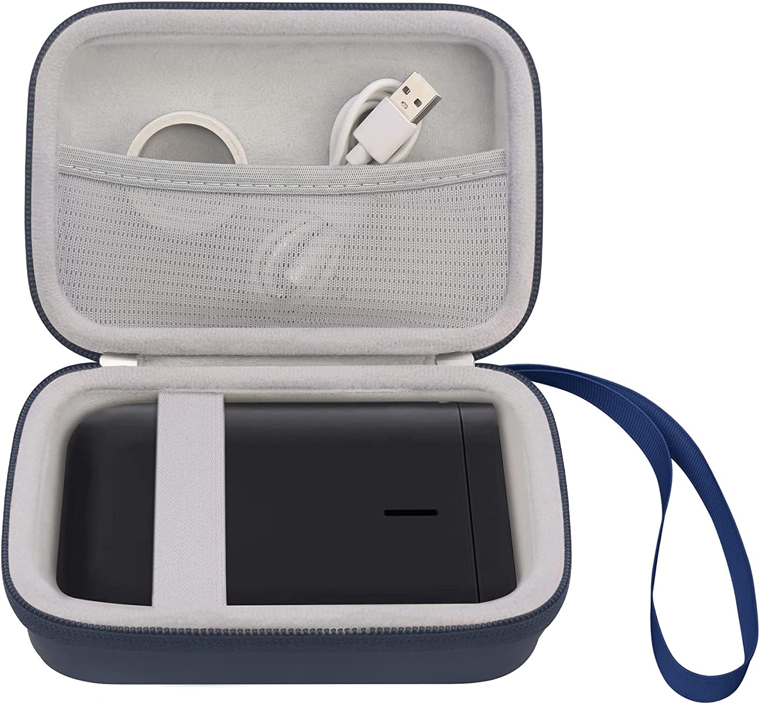 Carrying Case for NIIMBOT D11 Label Maker, D11 Portable Bluetooth Handheld Label Printer Storage Holder, Extra Mesh Pocket Fits NIIMBOT D11 Label Maker Tape, Cable, Blue (CASE ONLY)