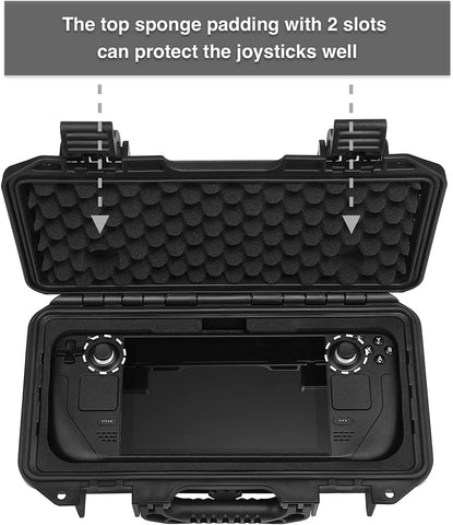 Waterproof Hard Carrying Case Compatible with Valve Steam Deck, Protective Travel Case Holds Steam Deck Console and Power Adapter
