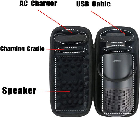 Hard Travel Case for Bose Portable Smart/Home Speaker (Triple Black)