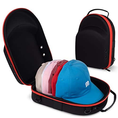 Ryri Hard Hat Case for Baseball Caps - Eva Shell- Slim Size-Lightweight Hat Travel Case, Perfect for Traveling & Storing Baseball Caps - Baseball Cap Carrier Includes Luggage Strap…