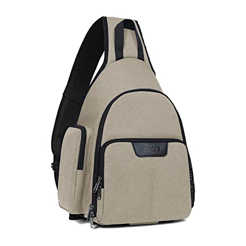 MOSISO Camera Bag Sling Backpack, Full Open Camera Case with Tripod Holder&Rain Cover&Modular Insert for DSLR/SLR/Mirrorless Camera Compatible with Canon/Nikon/Sony/Fuji, Khaki