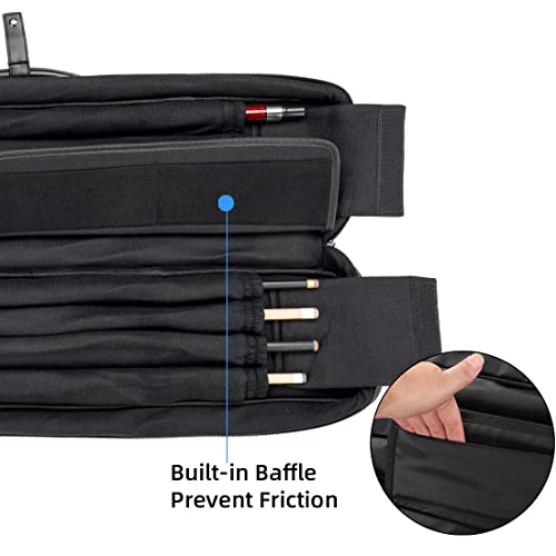 KONLLEN 3x4 Oxford Cloth Pool Cue Case Billiard Cue Stick Upgrade Carrying Bag