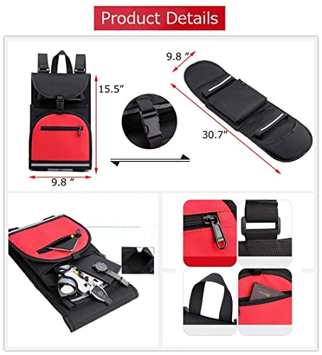 Abscalar Skateboard Backpacks Foldable Skateboard Bags for Men and Boys Red