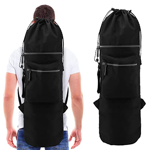 Skateboard Bag for Men WaterProof Skateboard Backpacks Bag with Adjustable Shoulder Straps Portable Skateboard Case for Penny Board, Standard Board (Black)