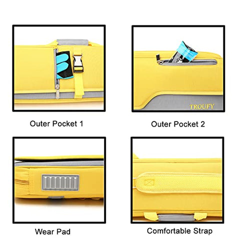 TROUFY Backpack 4x4 Pool Cue Case Yellow for Carrying 4 Pool Cue Sticks,Pool Queue Case (Yellow)