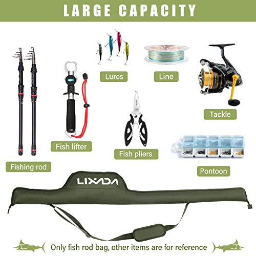 Lixada Fishing Rod Bag Portable Folding Fishing Pole Tackle Protective Cover Case 55 Inch Storage Bag