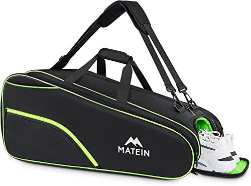 Tennis Bag 6 Rackets, Large Protective Convertible Racquet Backpack with Shoes Compartment for Men Women, Durable Racket Duffel with Cooler Pocket & Removeable Shoulder Strap for Professional Player