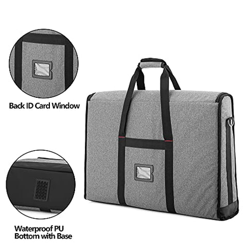 Trunab Monitor Carrying Case 24-27 Inch Padded Travel Bag Hold Up to 2 LCD Screens/TVs, Not Compatible with iMac or All-in-One Computer, with Accessories Pocket, Shoulder Strap, PU Bottom, Grey