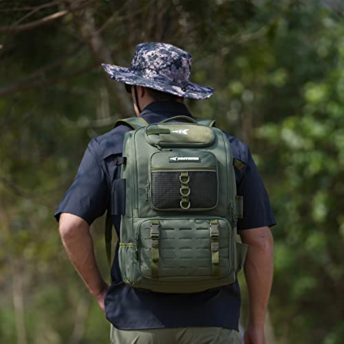 Fishing Tackle Backpack with Rod Holders 4 Tackle Boxes 40L Large