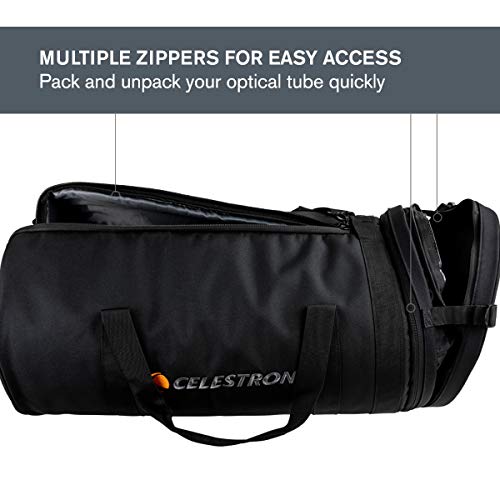 Celestron – 9.25” Telescope Optical Tube Bag – Custom Carrying Case Fits Schmidt-Cassegrain and EdgeHD – Ultra-durable Protective Walls – Padded Straps for Easy Carry