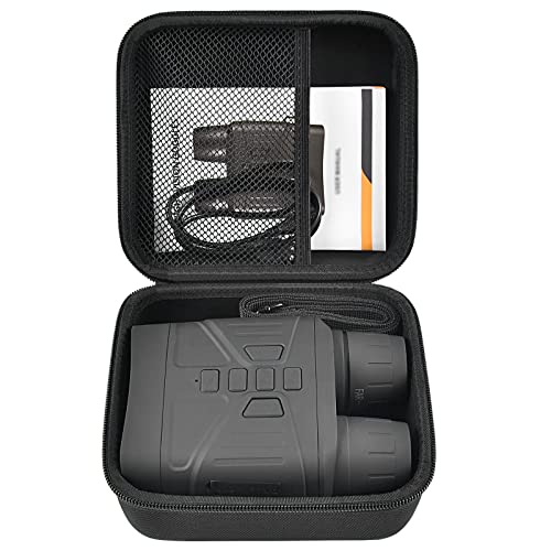 Case Compatible with Fvtga Night Vision for Goggles - 4K Night Vision Binoculars, Holder for Telescopes Optics Scope, Mesh Pocket for 32GB Memory SD Card, Neck Strap, Data Cable, Manual