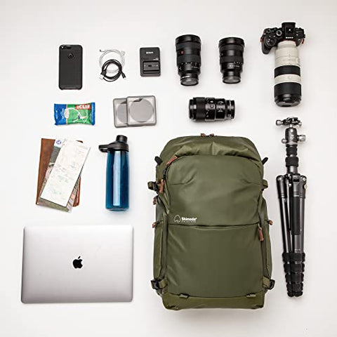 Shimoda Explore V2 30 Water Resistant Camera Backpack - Fits DSLR, Mirrorless Cameras, Batteries & Lenses - Core Unit Modular Camera Inserts Sold Separately - Army Green (520-155)