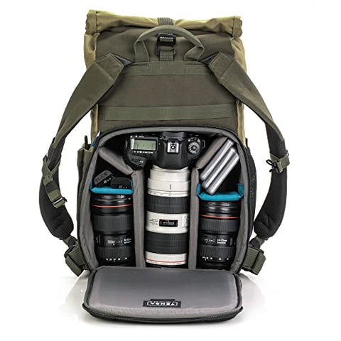 Tenba Fulton v2 16L Backpack for Mirrorless and DSLR cameras and lenses – Tan/Olive (637-737)