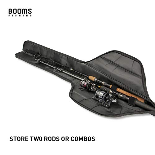Booms Fishing PB1 Fishing Rod Case, Portable Folding Fishing Pole Case, Fishing Spinning Rod Bag, Store Up to 2 Fishing Poles with Reels, 4.6ft/55inch