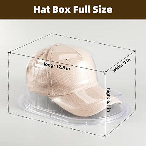 2-Pack Baseball Cap Display Case, Clear Wall-Mounted Protector for Signed Caps, Collectible Hat Storage Organizer