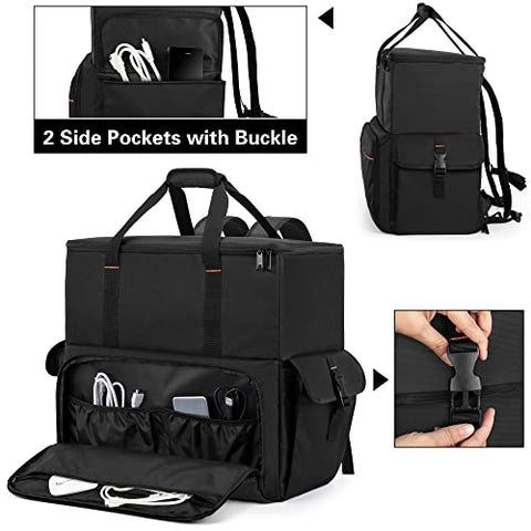 Trunab Computer Desktop Tower Carrying Case, PC Backpack for Computer Main Processor Case, Keyboard, Cable and Mouse, Earphone, Bag Only, Black