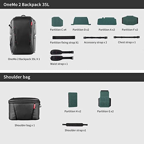 PGYTECH OneMo 2 25L-33L Camera Backpack with Shoulder Bag for 16“ Laptop for Photographers, Waterproof DSLR Backpack for Canon/Nikon/Sony, Drone Backpack for DJI Mini 3 Pro/Mavic 3/ FPV
