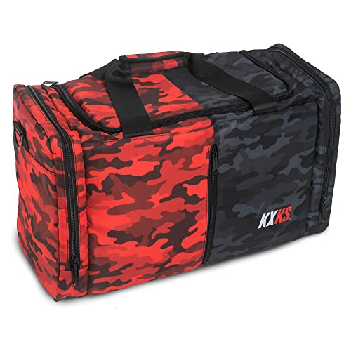 Split Camo Premium Duffle Bag for Sneakers, Shoe Bag for Men & Women, Bags for Shoes with 3 Adjustable Compartments, Sports Duffel Bag for Basketball, Shoe Bags for Travel or Gym, Sport Accessories